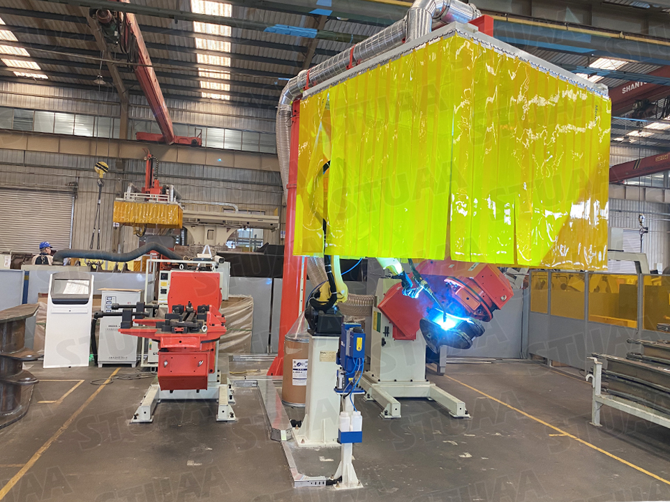 Loader rocker arm seat beam, rocker arm robot welding system