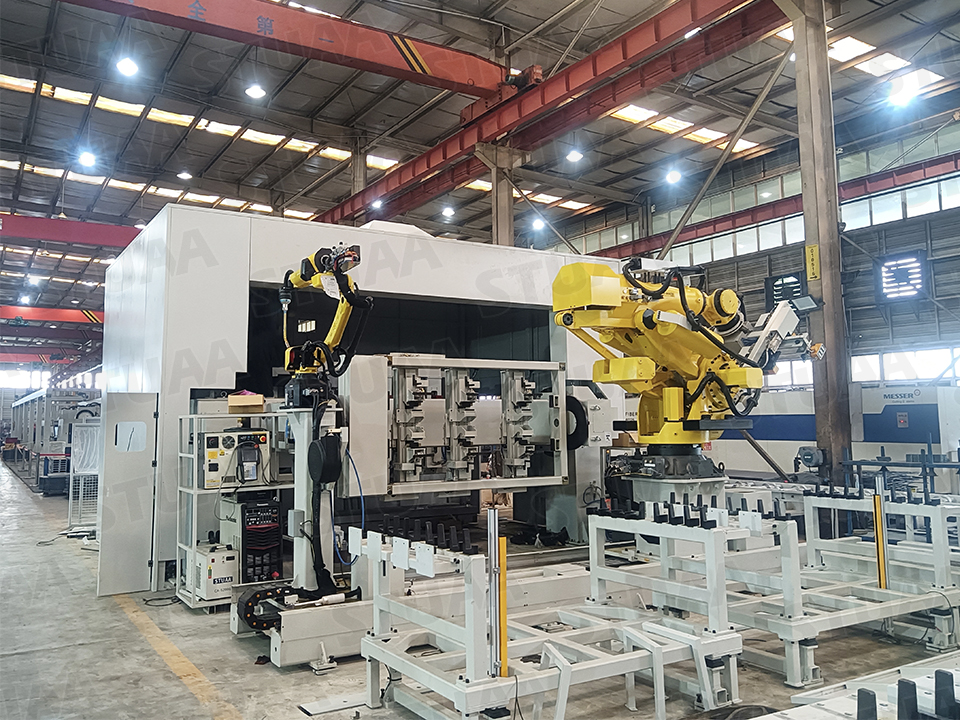 Forklift inner door frame welding production line