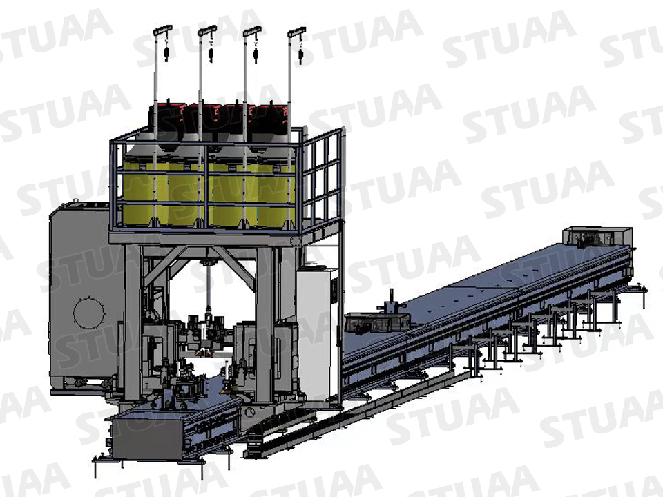 Four-shot welding machine for boom