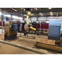 Robot welding system for rear frame of loader