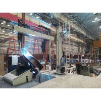 Specialized welding machine for tower crane upper and lower support box ring plate.