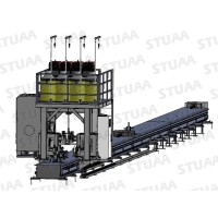 Four-shot welding machine for boom